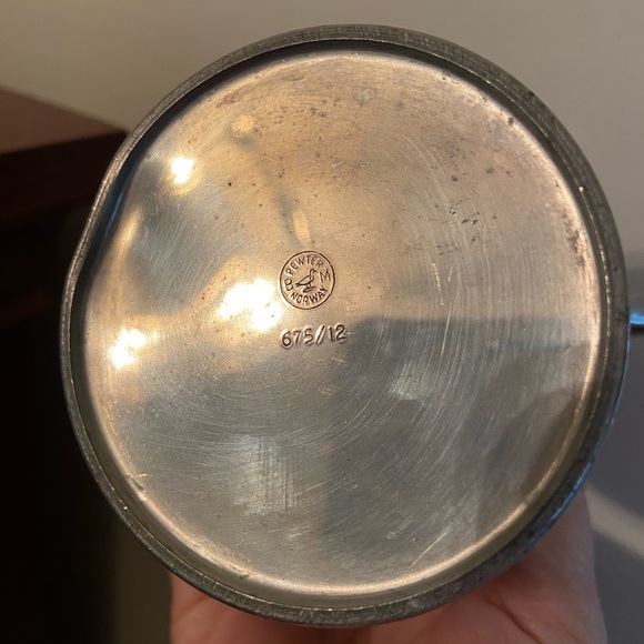 Norway Pewter Creamer Norwegian by Broderie Mylius  Vintage Rare Atomic Pattern - Picture 6 of 9